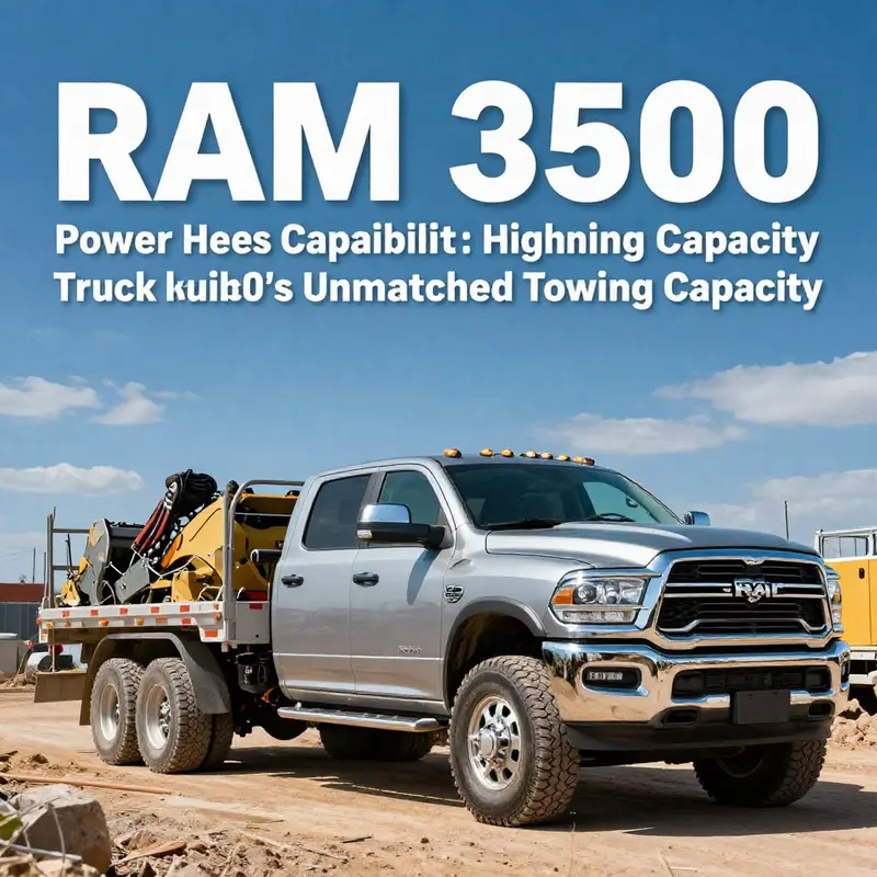 The Ram 3500 showcasing its powerful towing capacity on a construction site.