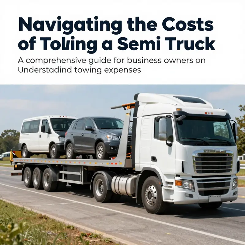 An illustrative cover image of a semi truck being towed, reflecting the topic of towing costs in the industry.