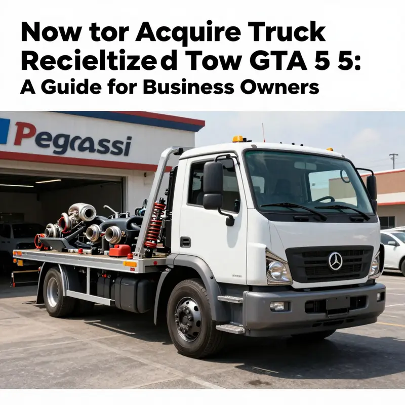 A standard tow truck typical in GTA 5 found near an industrial zone in Los Santos.