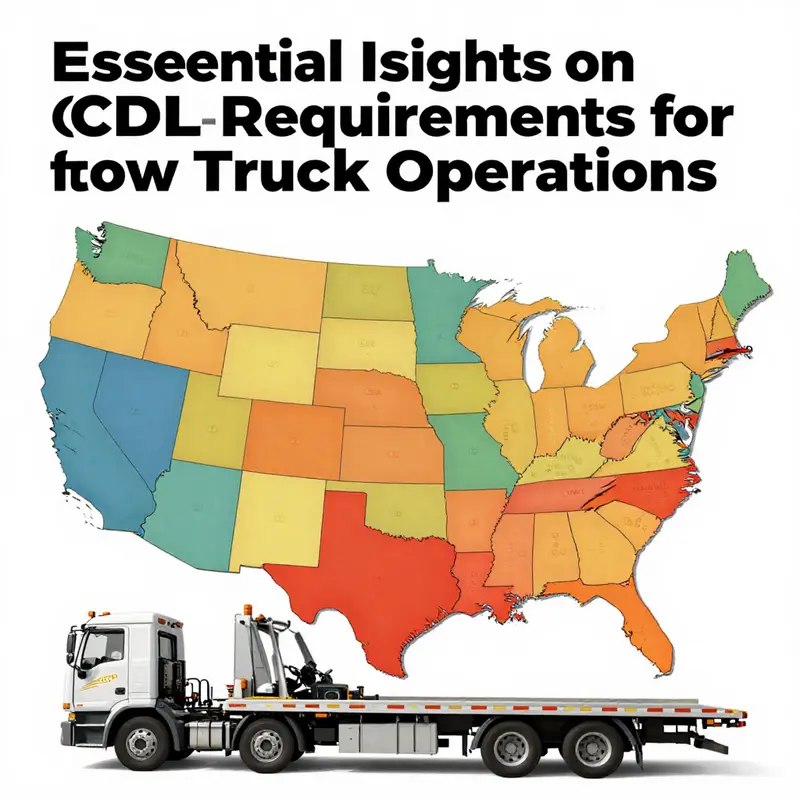Illustration of CDL requirements for tow trucks, highlighting regulations based on vehicle weight.