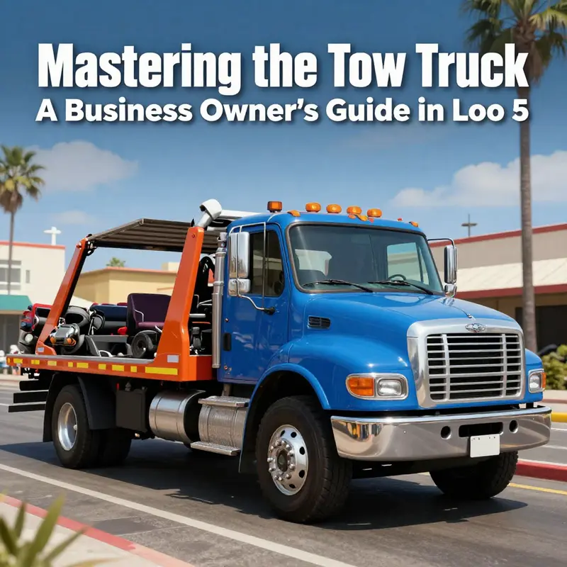 A dynamic scene depicting a tow truck in Los Santos, reflective of the game's engaging gameplay.