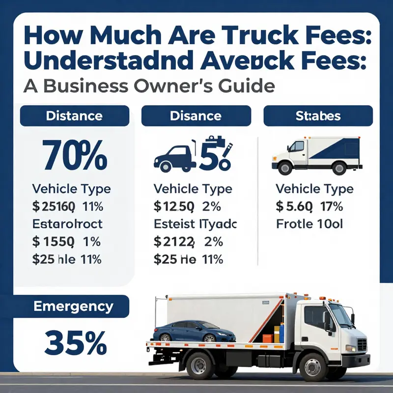 Infographic showing average towing costs based on distance and vehicle type.