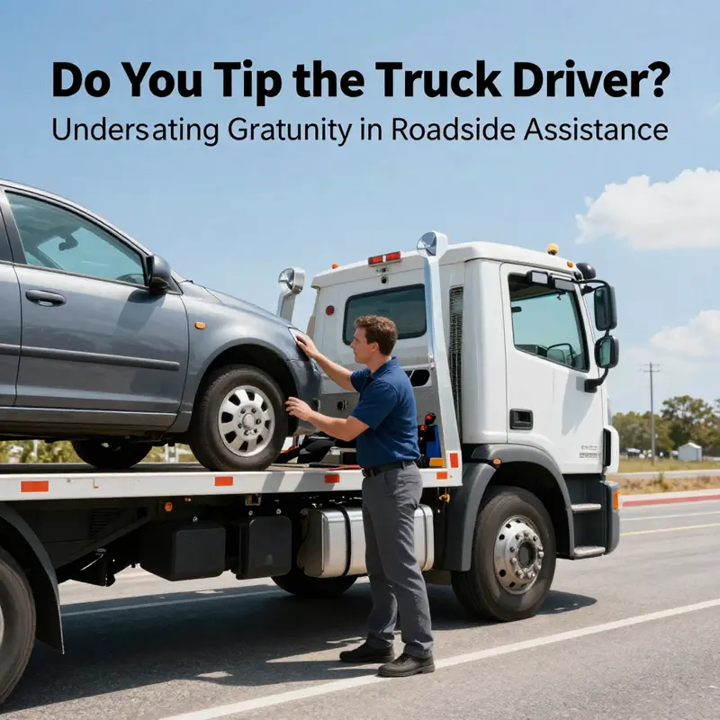 A tow truck driver providing assistance, showcasing common practices in tipping.