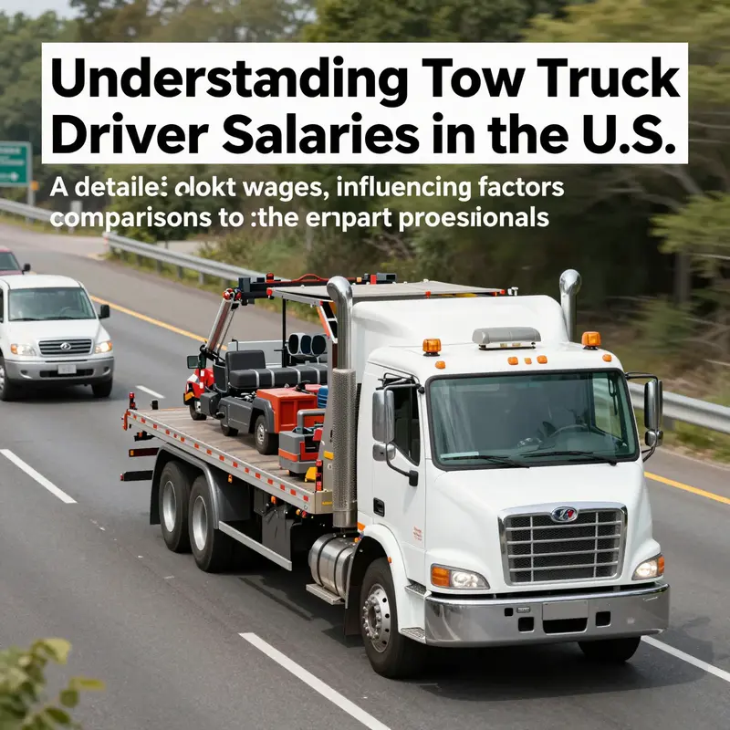 A tow truck on a highway depicting the essential role of tow truck drivers in road assistance.