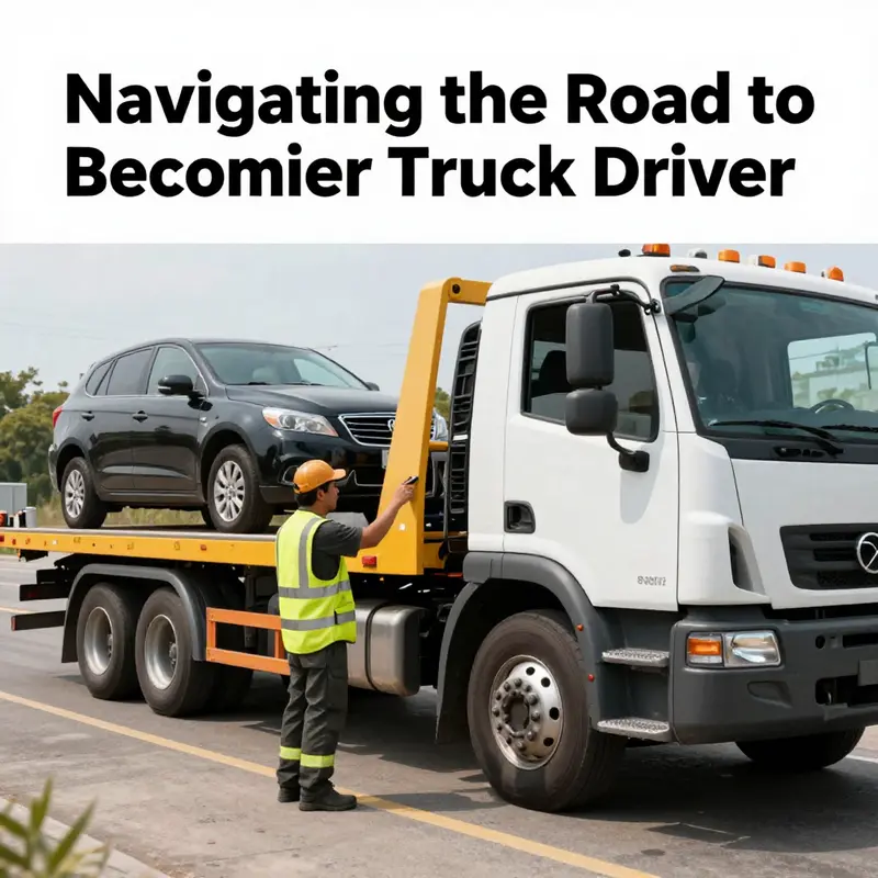 A professional tow truck driver in safety gear, ready to provide roadside assistance, representing the culmination of training and qualifications.