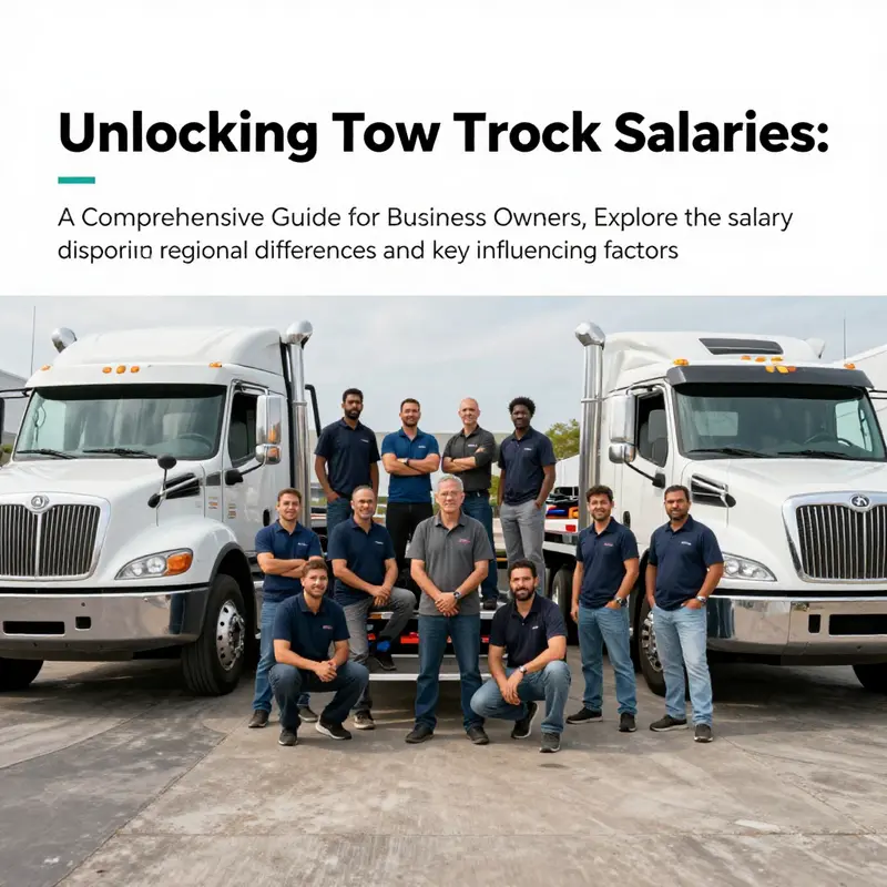 A group of diverse tow truck drivers standing beside their vehicles, representing the workforce in the towing industry.