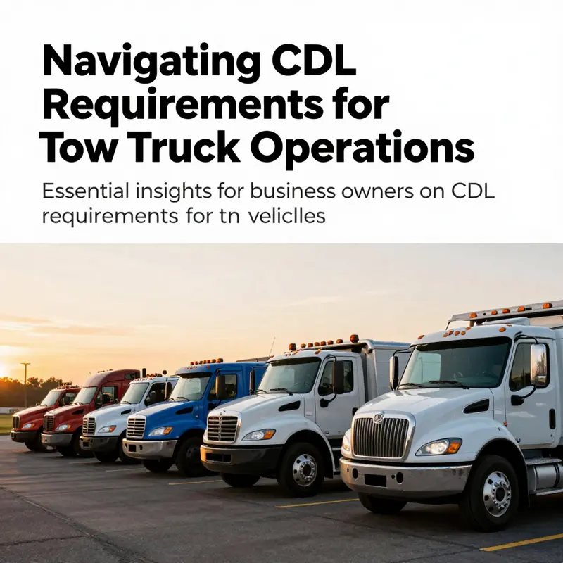 Break of dawn illuminating a fleet of diverse tow trucks lined up for operations.