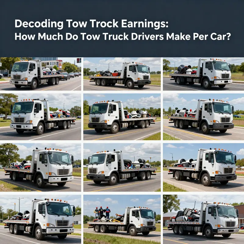 Collage showing diverse tow truck operations including city, rural, and heavy-duty towing.