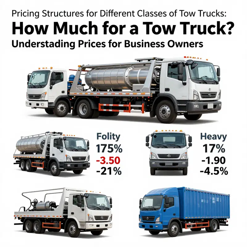 Infographic illustrating tow truck categories and associated price ranges.