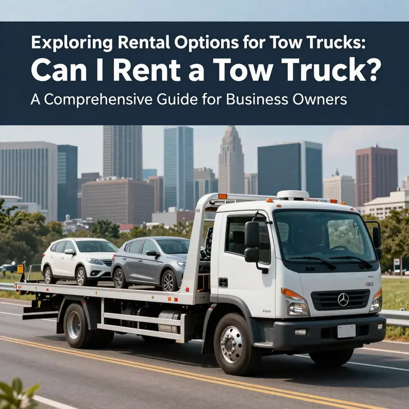 A tow truck ready for rental, equipped for various vehicle recovery tasks.