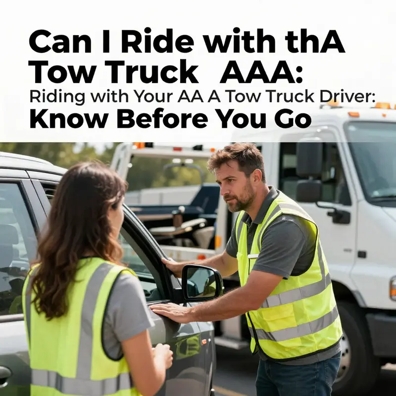 A tow truck driver discusses safety protocols with a customer before towing.