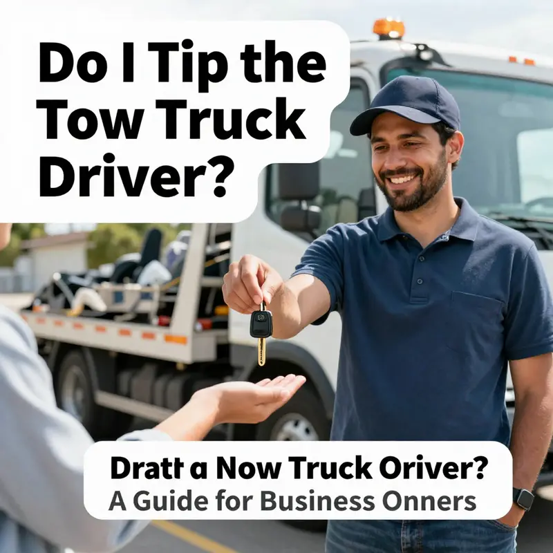 Tow truck driver assisting a stranded vehicle showcasing standard service scenarios.