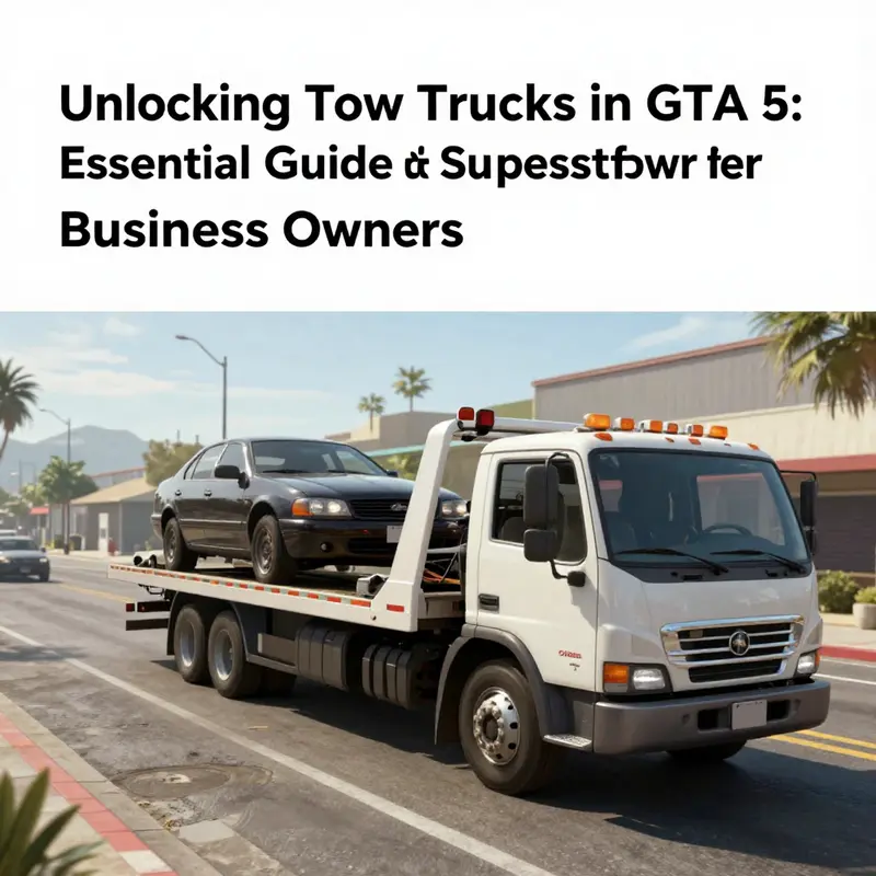 Tow truck parked near the FIB headquarters, an essential location for players.