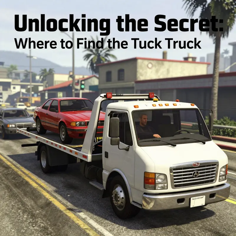 The tow truck parked at the FIB lot, a strategic location for players.
