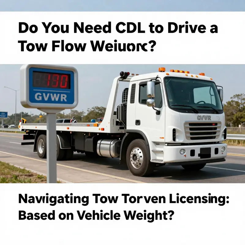 A heavy-duty tow truck showing its Gross Vehicle Weight Rating (GVWR) in a roadside setting.