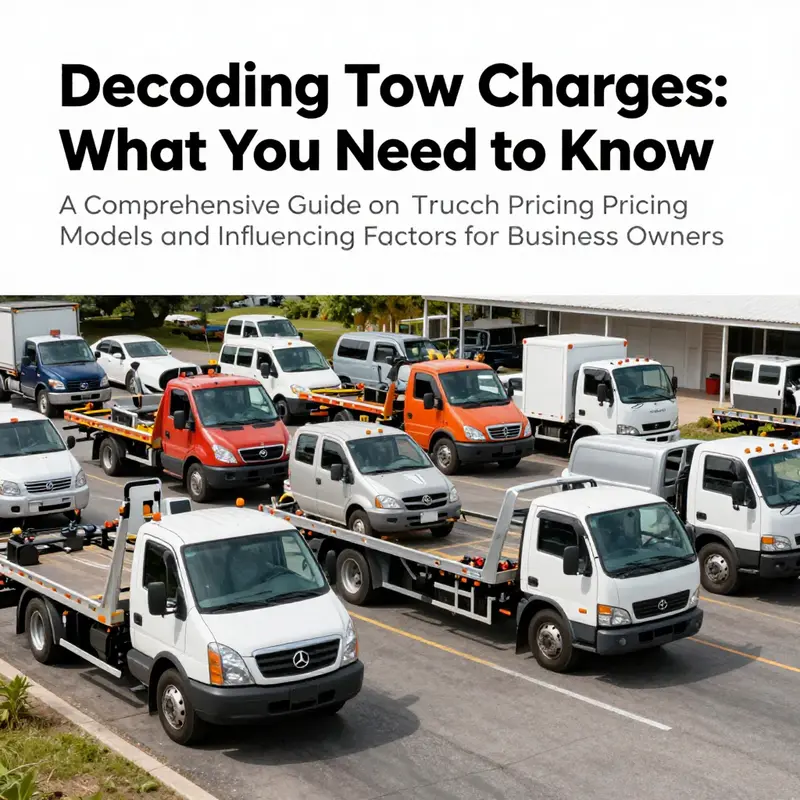 A panoramic view of multiple tow trucks on standby, symbolizing their essential service to businesses and motorists.