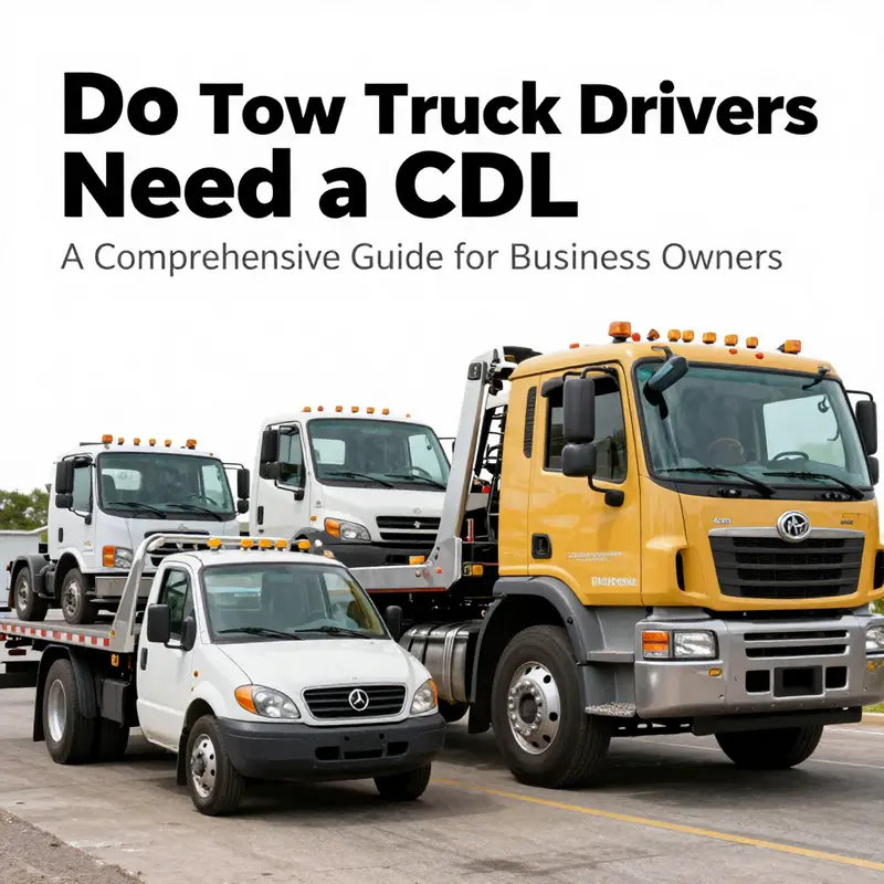 Comparison of tow truck sizes, demonstrating variations that influence CDL requirements.