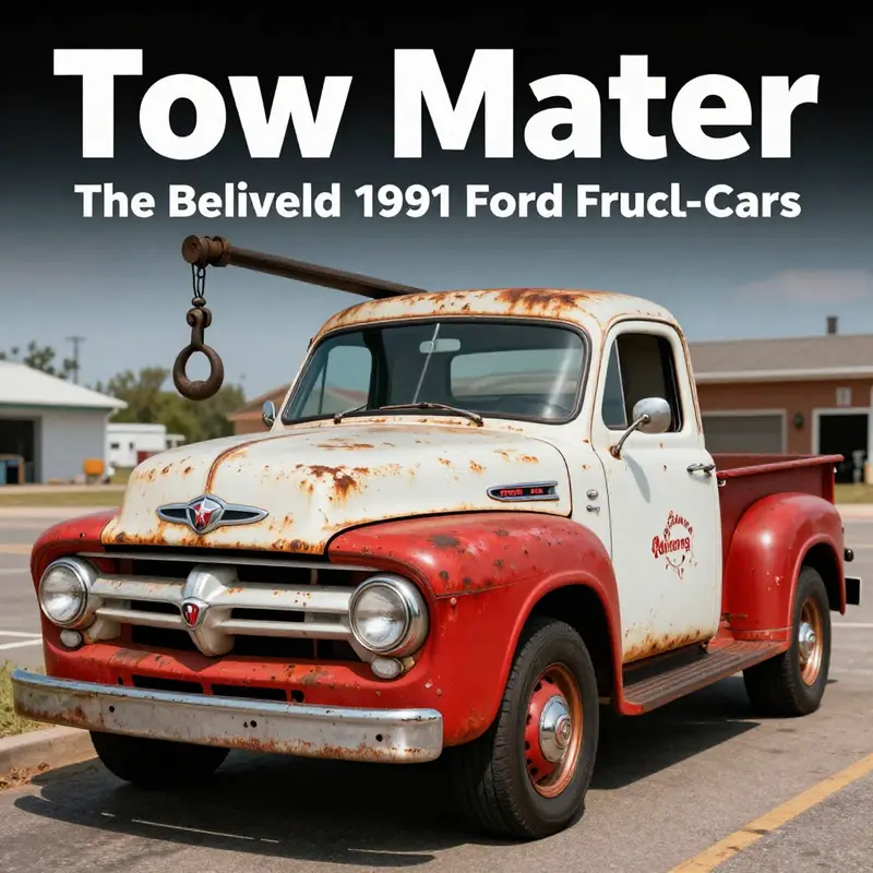Tow Mater’s unique design as a 1951 Ford F-100 embodies the playful spirit of the Cars franchise.