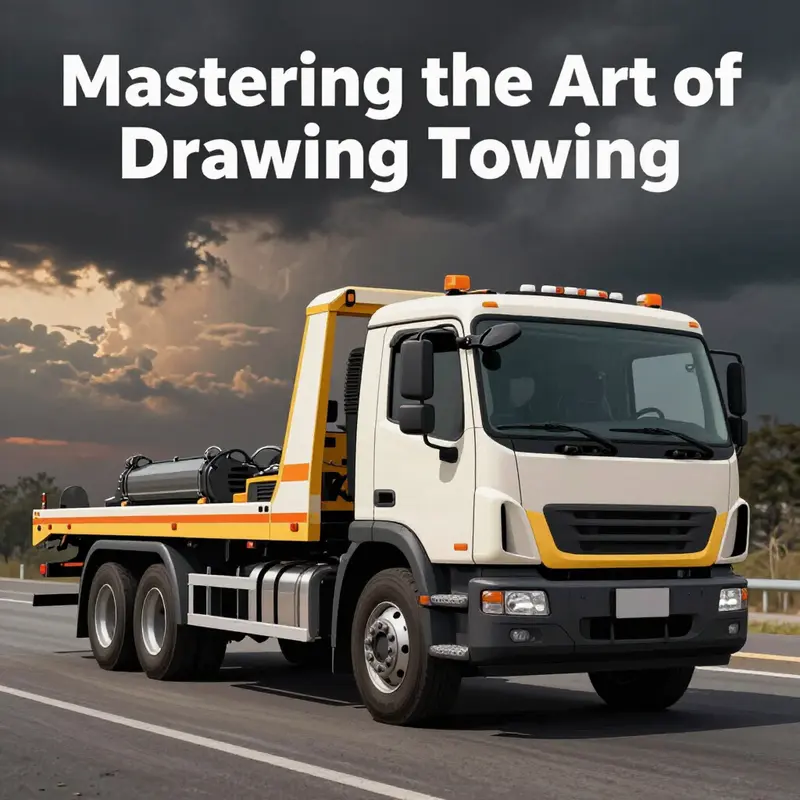 A beautifully illustrated tow truck with vivid colors and intricate details.