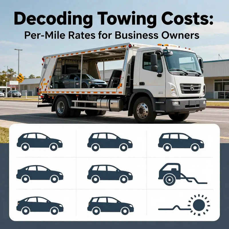 An overview of the factors influencing towing costs per mile, showcasing vehicle types and rate variations.