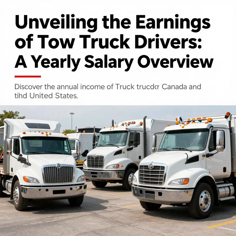 A collection of tow trucks that illustrate the various earnings potentials and significance of tow truck drivers.
