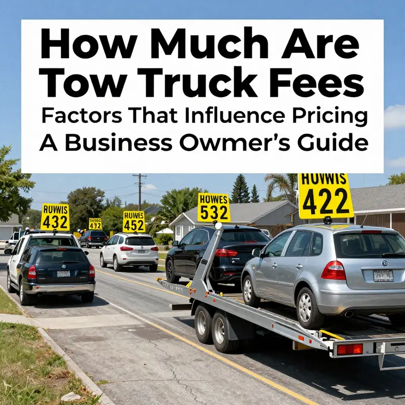 Infographic showing average towing costs based on distance and vehicle type.