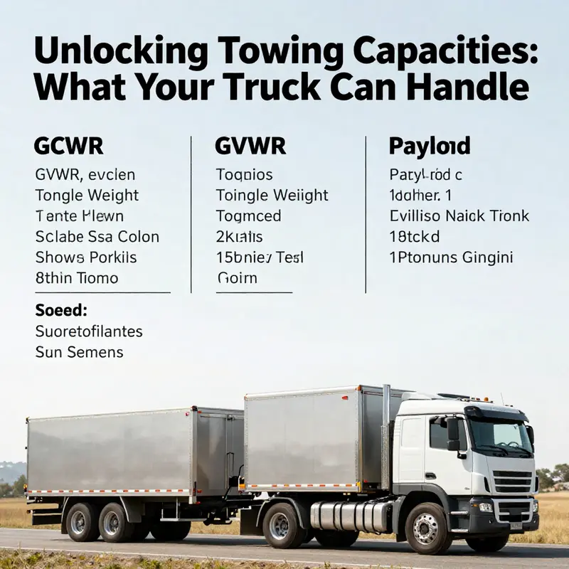 Infographic highlighting the key specifications associated with truck towing capacities.
