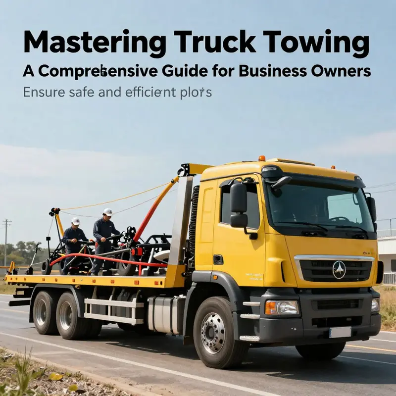 A truck safely towed on a flatbed trailer, illustrating proper towing techniques and safety measures.