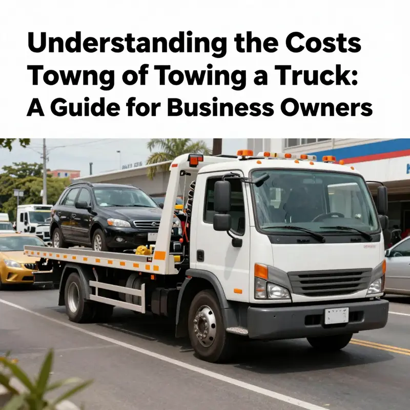 A tow truck assisting a vehicle in a busy street setting, representing the complexities of towing costs.