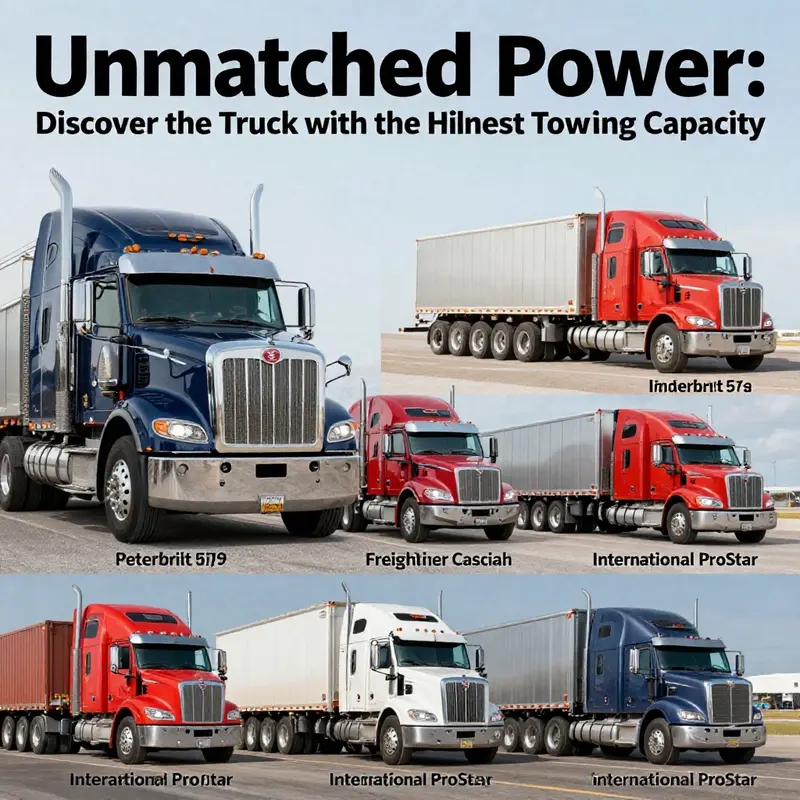 The Peterbilt 579 demonstrates its unparalleled towing capacity on a busy highway.