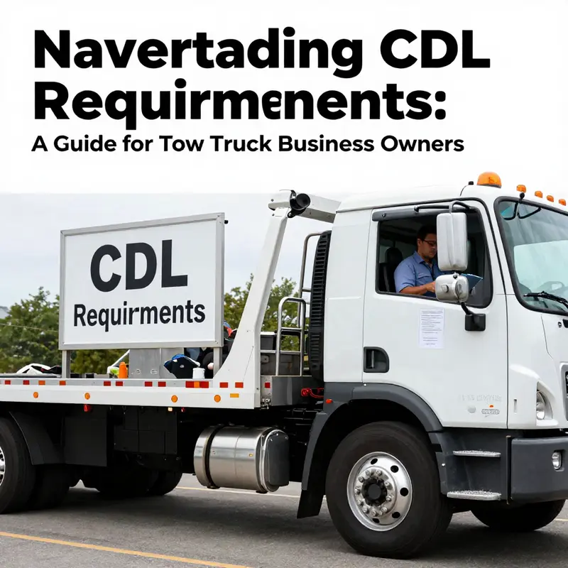 A tow truck driver reviews CDL regulations to ensure compliance.