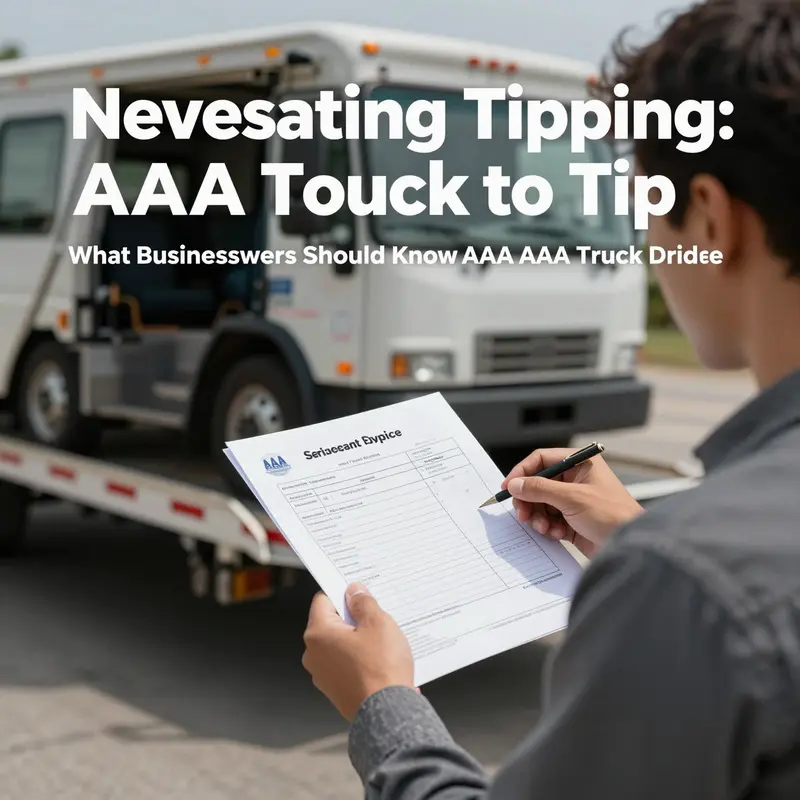 A business owner contemplating the appropriate tip for a tow truck service after a breakdown.
