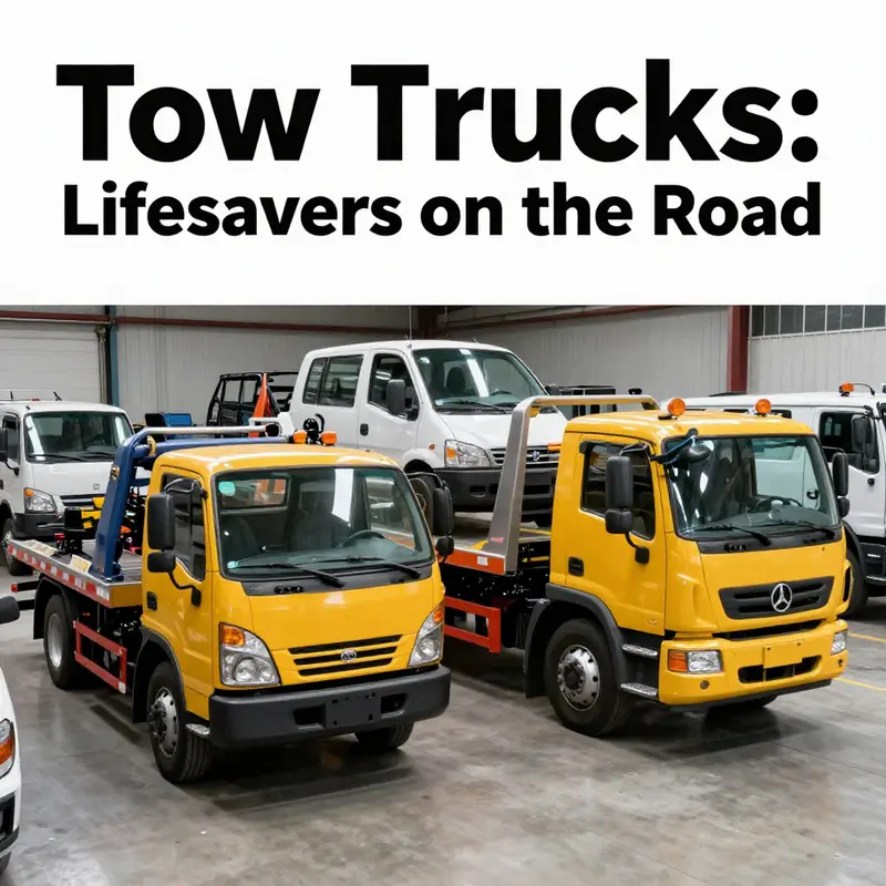 A towing truck efficiently rescuing a disabled vehicle while ensuring roadway safety.