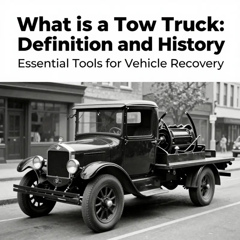 An early 20th-century tow truck representing the origins and evolution of vehicle recovery.
