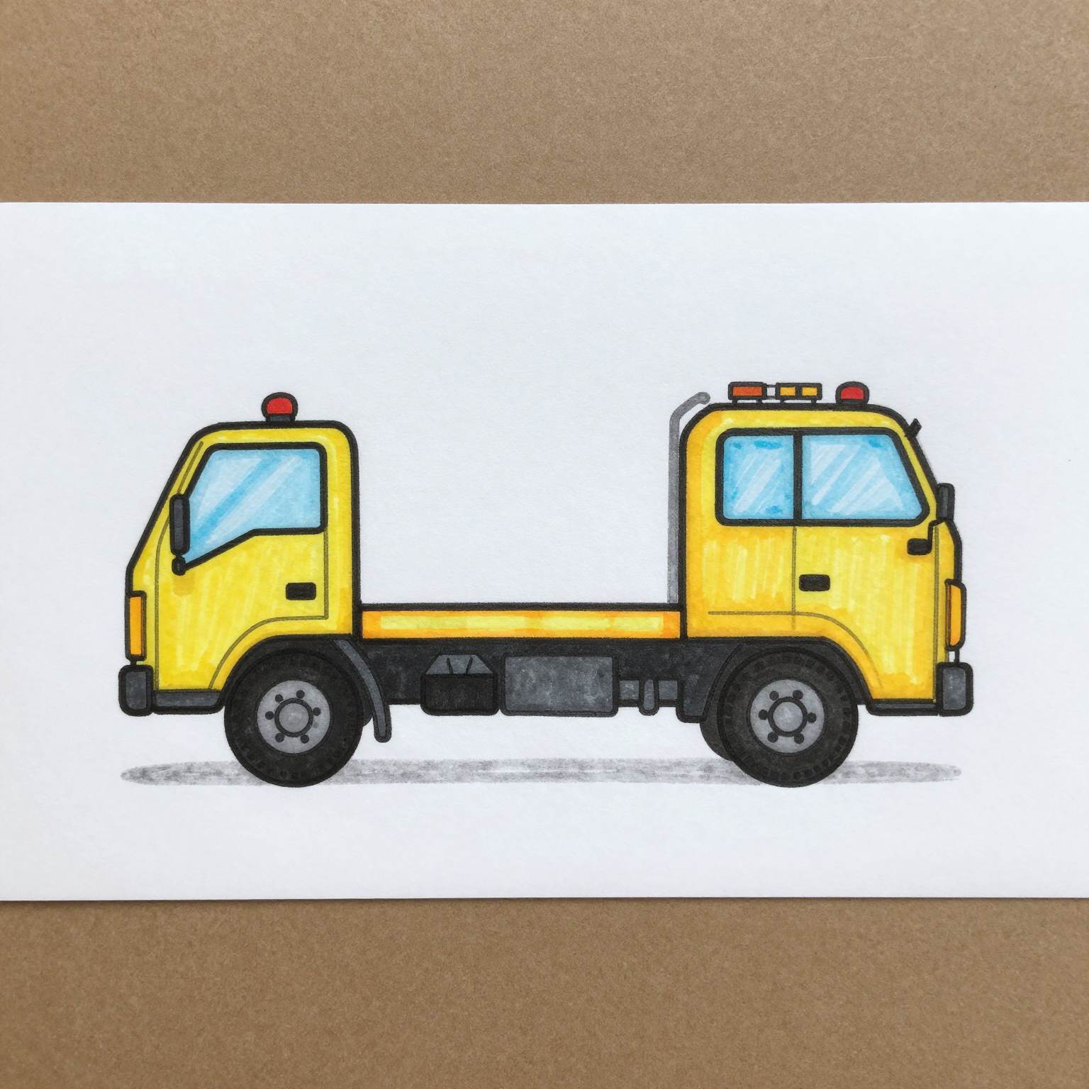 Completed Tow Truck Drawing