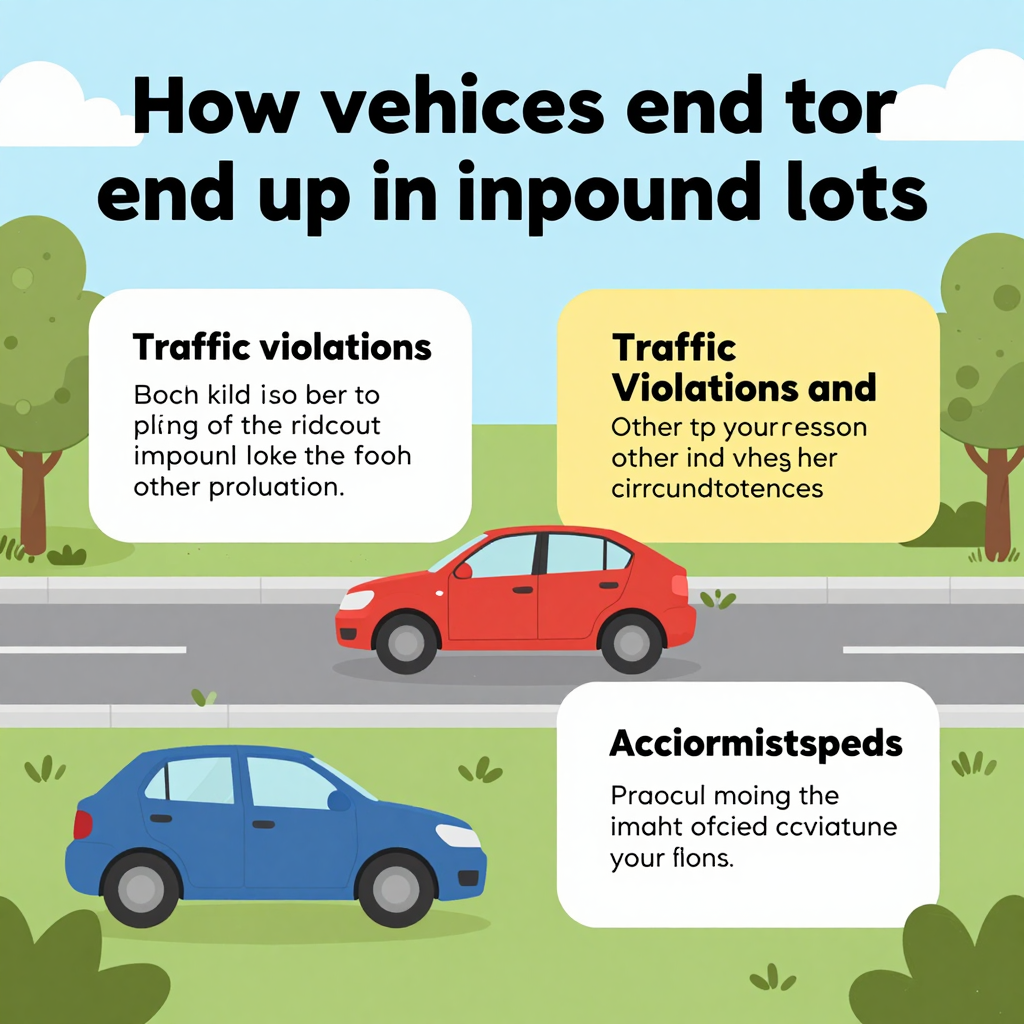 An informative graphic explaining how vehicles end up in impound lots.